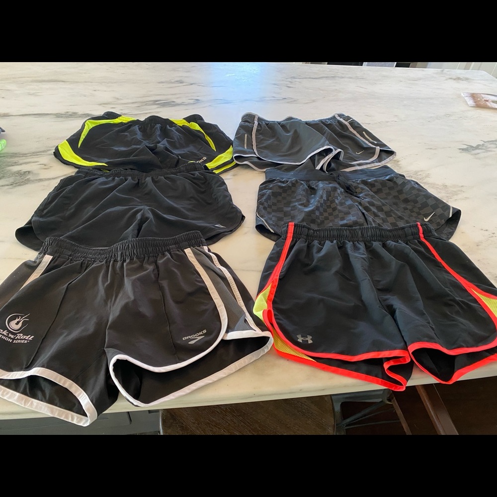 Lot of women’s running shorts - Nike, Brooks, UA